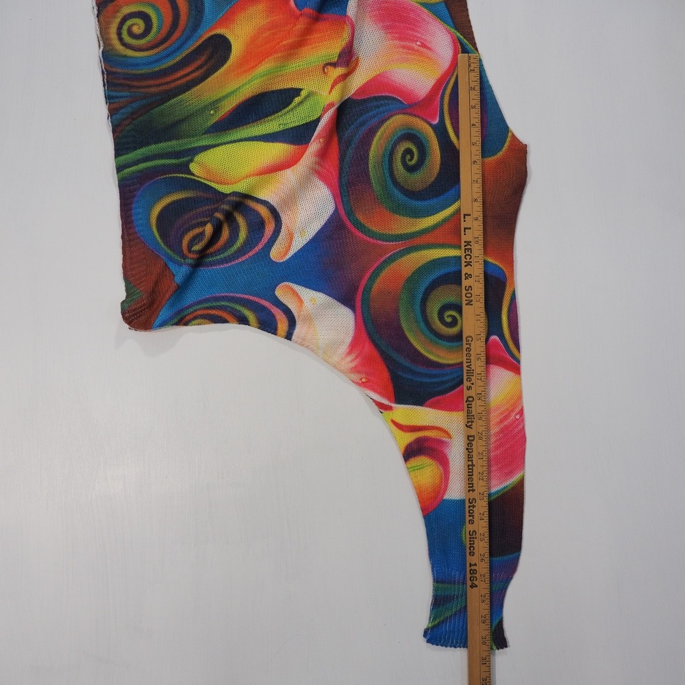 Yolly Italy Womens One Size Oversized Sweater Batwing Rainbow Abstract Open Knit - Picture 6 of 8